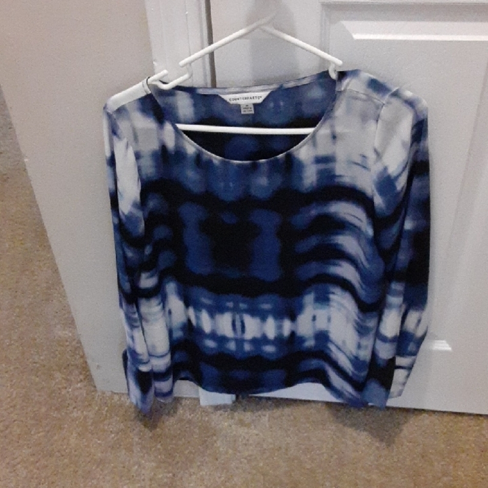 Blue And White Women's Blouse